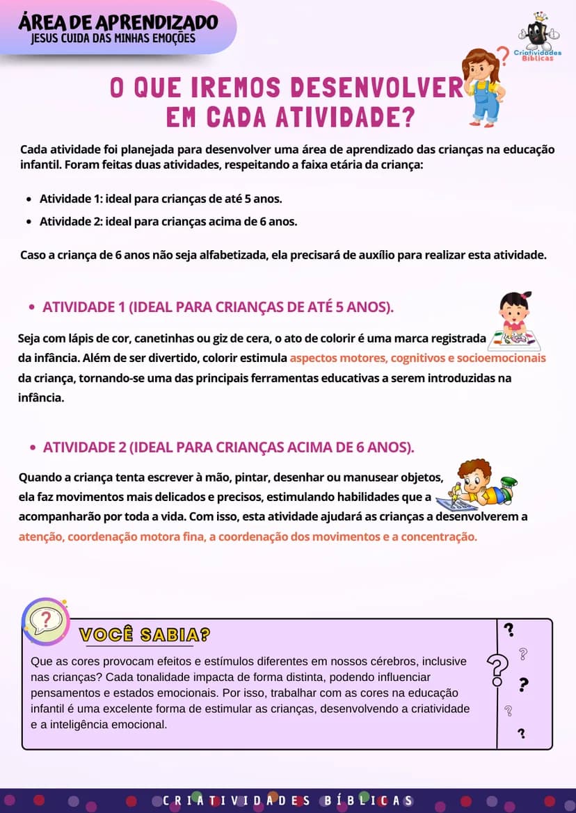 Prévia: 2 atividades: O que cada atividade desenvolve